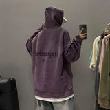 Riolio Winter Heavyweight Loose Hooded Suede Pullover American Retro Trendy Brand Jacket Trendy Sweatshirt for Men and Women Couple Y2k