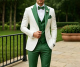 Riolio  3 Pieces Elegant Blazer Vest Pant Wedding Tuxedo for Groom Yellow Slim Fit Formal Men Suits Set for Prom Party Ceremony