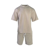 Riolio Summer Fashion Men's Set Jacquard Texture Men's Wear Crew-neck Short-sleeved T-shirt And Short Two-piece Set Free Shipping