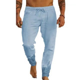 Riolio  Men's Beach Pants Joggers Streetwear Cotton Linen Sweatpants Casual Pants Hawaiian Vacation Loose Summer Straight Pants Male