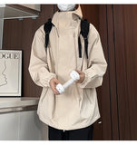 Riolio Spring Autumn Casual Jacket Men/Women Zipper Design High Quality Unisex Outdoor Waterproof Hooded Windbreaker Coats 5Colors