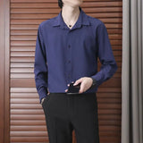 Riolio  Capable Temperament Handsome Turn-down Collar Men's Clothing Button Man Shirts Loose Office Lady Fashion Casual Spring Summer