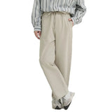 Riolio  Cotton Beige Pants Men Fashion Drawstring Casual Pants Men Streetwear Korean Loose Straight Pants Mens Trousers M-2XL