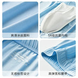 Riolio Large Size Mens Ice Silk Arrow Pants Seamless Solid Color Boxer Shorts Panties Summer Thin Loose Comfortable Sleepwear Underwear