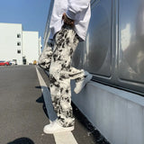 Riolio Printed jeans men Spring Tie dye Jeans Fashion trend Denim Trousers Korean Style High Street Straight Hip Hop Jean Pants man