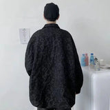 Riolio  Relief Embossed Shirt Men's Long-sleeved Design Niche Trendy Personality