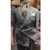 Riolio  New Men's Corduroy Grass Green Suit Two-piece Solid Color Business Casual Suit Suit Pant Sets Blazers Man Suite Costumes Elegant