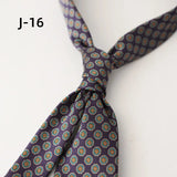 Riolio  New Arrival 8CM Navy Striped Neck Ties For Men Adult Luxury Vintage White Floral Block Neckties Wedding Casual Shirt Cravat
