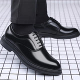 Riolio Leather Shoes Men's Breathable Black Soft   Bottom Man Business Formal Wear Casual  Wedding  Zapatos Hombre