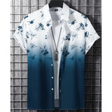 Riolio Hawaiian Men'S Shirt 3d Gradient Printing Loose Oversized Shirts And Blouses High-Quality Men'S Clothing Beach Party Sweatshirts