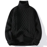 Riolio Men's Sweater Flip Collar One Piece Velvet Sweater Men's Versatile Basic Multi Color Men's Knitted Sweater