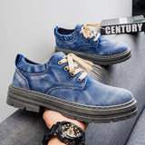 Riolio  New Spring Autumn Denim Work Shoes Large Casual Single Shoes Outdoor Mountaineering Shoes