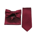 Riolio  Business Men Tie Set With Bowtie Pocket Square Cufflinks Necktie Suit Set Paisley Dot Floral Style New Fashion Classic Bow Tie