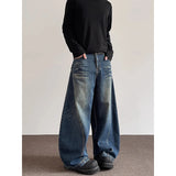 Riolio Men's Blue Y2k Baggy Jeans Harajuku Aesthetic Japanese 2000s Style Oversize Denim Trousers Vintage 90s Jean Pants Trashy Clothes