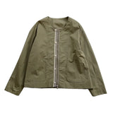 Riolio Japanese Niche High-end Jacket Korean cityboy wear 2025 New Military Green Tops for men Women's Spring Clothes simple O-neck top