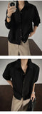 Riolio  Shirt men Korean Style Loose Fit Square Neck Plain Color Long Sleeve Shirt Man Autumn New Trendy Youth Dance Shirts Oversized