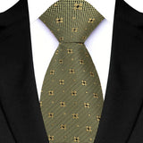 Riolio  Luxury 8CM Mens Necktie Green Color Floral Paisley Ties For Man Groom Jacquard Woven Neck Tie For Business Wedding Party