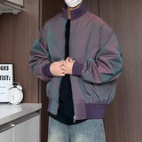 Riolio  Purple jacket  Stand Collar Loose Outdoor Spring Mens Jacket Casual Windbreaker Streetwear Urban Travel Trendy Daily Wear Coat