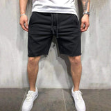 Riolio Men's Solid Color Frayed Hem Drawstring Shorts Hip Hop Streetwear Male Gyms Fitness Short Sweatpants Joggers Sportswear Shorts