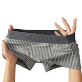 Riolio Men Boxer Versatile Mid-rise Striped Print Patchwork Color Thin Shorts Briefs Quick Drying U-convex Panties Men's Underpants
