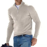 Riolio Autumn Men's Sweatwear Warm Pullover Solid Color Half Zipper Casual Sweater Slim V-neck Long Sleeve Men's Sweatshirts Winter Top