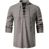 Riolio  Spring Summer Men's Linen Shirts Casual Men Long Sleeve Button Loose Henley Shirts Fashion Man Beach Breathable Shirts Clothing