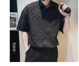 Riolio  Fashionable Brand Handsome Loose High-end Design Short-sleeved Shirt Men's Shirt