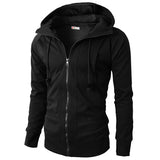 Riolio  Autumn Winter New Loose Casual All-match Zipper Hoodies Male Solid Color Fashion Cardigan Hooded Sweatshirt Hombre Top Men Coat