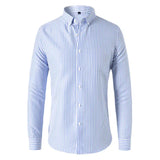 Riolio  Loose Fit Casual Long Sleeve Men's Shirt Business Casual Striped Stand Collar Spring New Arrival T-Shirt Style Male Fashion