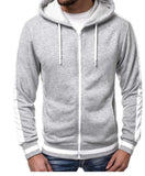 Riolio  New Casual Sweatshirt Zip-Up Hoodies With White Stripes Color Block Cardigan Long Sleeve Sportswear Comfortable Hooded Jacket
