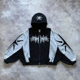 Riolio Y2K vintage zip up hoodie Harajuku Patchwork Gothic streetwear Hip Hop Oversized Hoodie Men women Sweatshirt Fashion Casual Tops