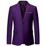 Riolio Mens Stylish Colorful Slim Fit Casual Blazer Jacket Green Purple Black Yellow Wedding Prom Formal Suit Coats For Men
