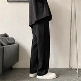 Riolio Brown/Black Suit Pants Men Fashion Society Mens Dress Pants Korean Loose Straight Casual Pants Mens Office Formal Trousers S-3XL