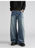 Riolio Mens Straight Loose Fit Vintage Distressed Jeans Rivet Decor Retro Denim Trousers Casual Fashion Wholesale Bulk Order Streetwear