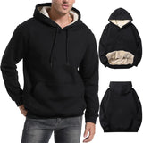 Riolio Warm Fleece Sherpa Lined Hoodie for Men Fall Winter Thermal Thick Heavyweight Pullover Tops Casual Hooded Sweatshirt with Pocket