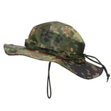 Riolio  New outdoor tactical Benny hat military fan round-brimmed  Velcro camouflage hat sunshade breathable  camping bucket hat