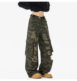 Riolio  Ripped Camo Jeans Men 2025 New Loose Straight Leg Denim Pants Outdoor Hiking Trousers Casual Comfort Street Style Fashion