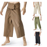 Riolio New Summer Daily Thai Fisherman Linen Pants Men's Women's Loose Yoga Pirate Harem Pants Baggy Hosen Homewear Quick-Dry Trousers