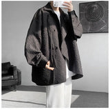 Riolio  Men's Chinese Textured Long-sleeved National Style Shirt Spring Design Boys' Shirts Men's Clothing