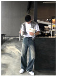 Riolio Autumn New Chic Men Straight Jeans Light Luxury Stylish Vintage Denim Pants Korean Style Urban Fashion Leisure Washing Trousers