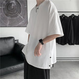 Riolio  Ice Silk T-shirt Men Short-sleeved Loose Summer Dress with Ice-sensing Half-sleeved Round Neck Top