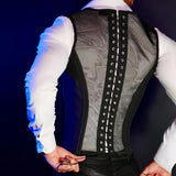 Riolio  Mens Sexy Perspective Tight-Waisted Vest, Genderless Fashion Nightclub Temperament Youth Trendy Business Breathable Top Unisex