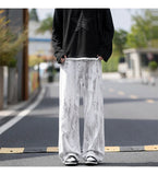 Riolio  Jeans Mens Classic Straight Leg Jeans White Tie Dye Denim Pants Unisex Fashion Casual Trousers Streetwear Hip Hop Style Washed