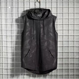 Riolio  Summer Thin Ice Silk Vest Men Tide Quick-Dry Sleeveless T-shirt Hip Hop Waistcoat Hooded Sport Tank Top Trend Hoodie