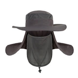 Riolio  Fishing Flap Caps Men Sun Protection Summer Quick-drying Bucket Hat Outdoor Face Wide Brim Women Bucket Hat For Fishing Climbing