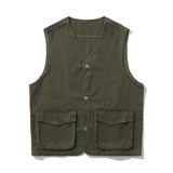 Riolio Spring  Cotton high street American style classic denim vest for men Sleeveless casual waistcoat men's casual vest