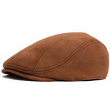 Riolio New Suede Autumn Winter Beret Fashion Vintage Men Women Newsboy Hat Casual Flat Visor Cap Berets For 54-58cm Head Circum Ference