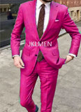 Riolio Men's Suit   Handsome Casual 2 Piece Suit For Men Wedding Tuxedos Notched Lapel Groomsmen  Business  Prom Blazer