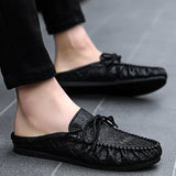 Riolio  Fashion Men Loafers Summer Leather Slippers Flats Lazy Shoes Casual Soft Comfortable Driving Shoes Moccasins Footwear for Men