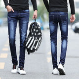Riolio  Spring and Autumn Fashion Trend Solid Color Retro Sports Straight Leg Jeans Men's Casual Comfortable Elastic High-Quality Jeans
